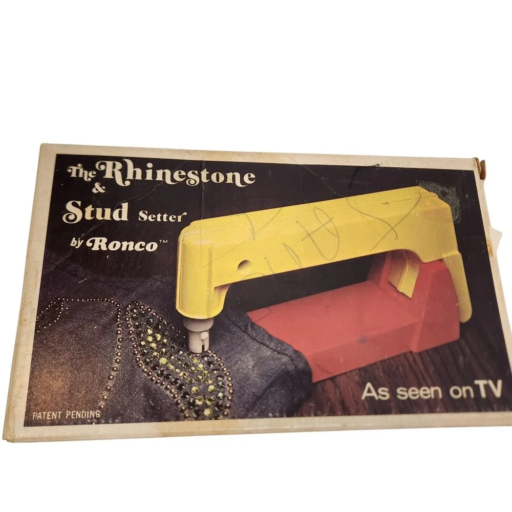 Vintage Ronco Rhinestone & Stud Setter As Seen On TV Box Kit USA Patterns